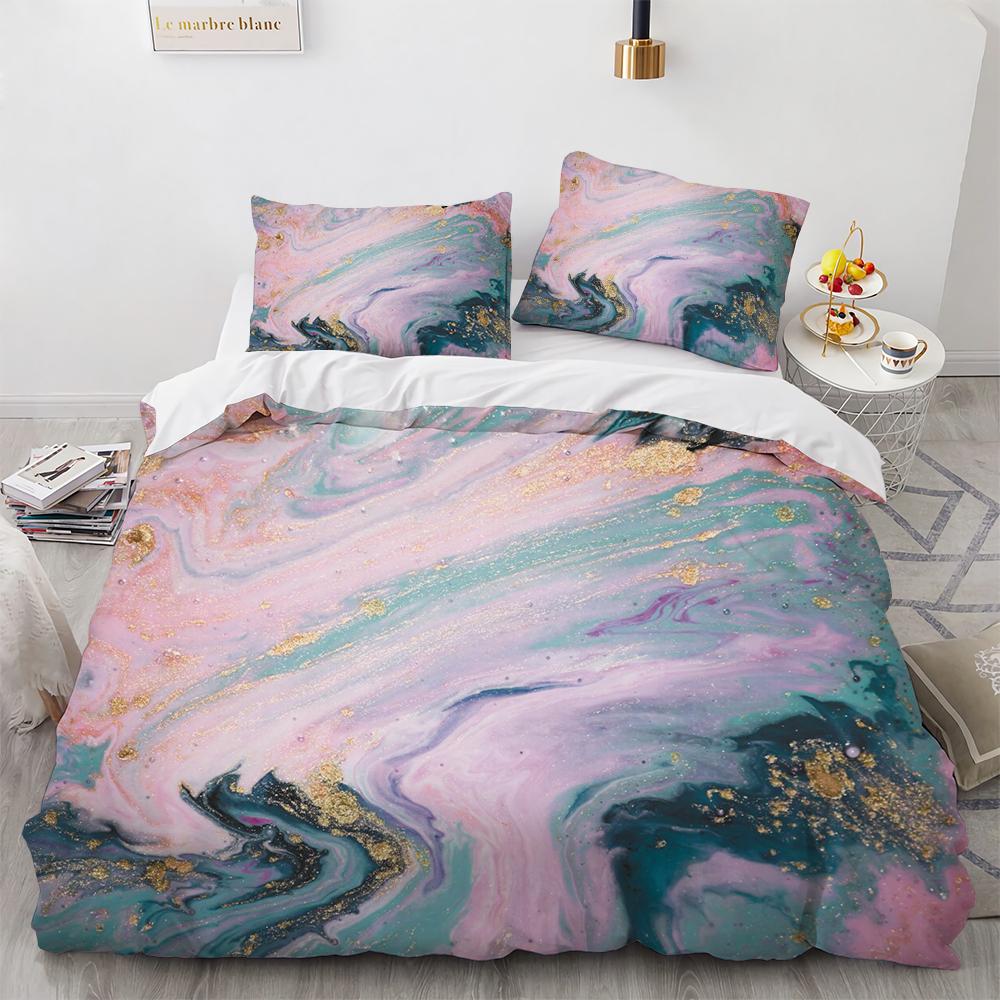 Geometric luxury honeycomb stone pattern 3D printed bedding set queen size 2/3pcs microfiber duvet cover cool style