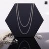 [Amberta] Women's 925 Sterling Silver 2mm Rhombus Curved Chain Necklace: 2.3mm Silver Chain Necklace 55cm