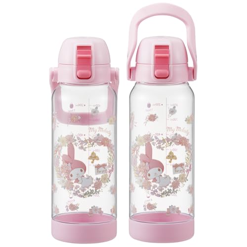 Skater Drink Marker Bottle 1L Easy to see the amount you drank at a glance Water bottle with handle Plastic My Melody Paint Sanrio PDMK10-A