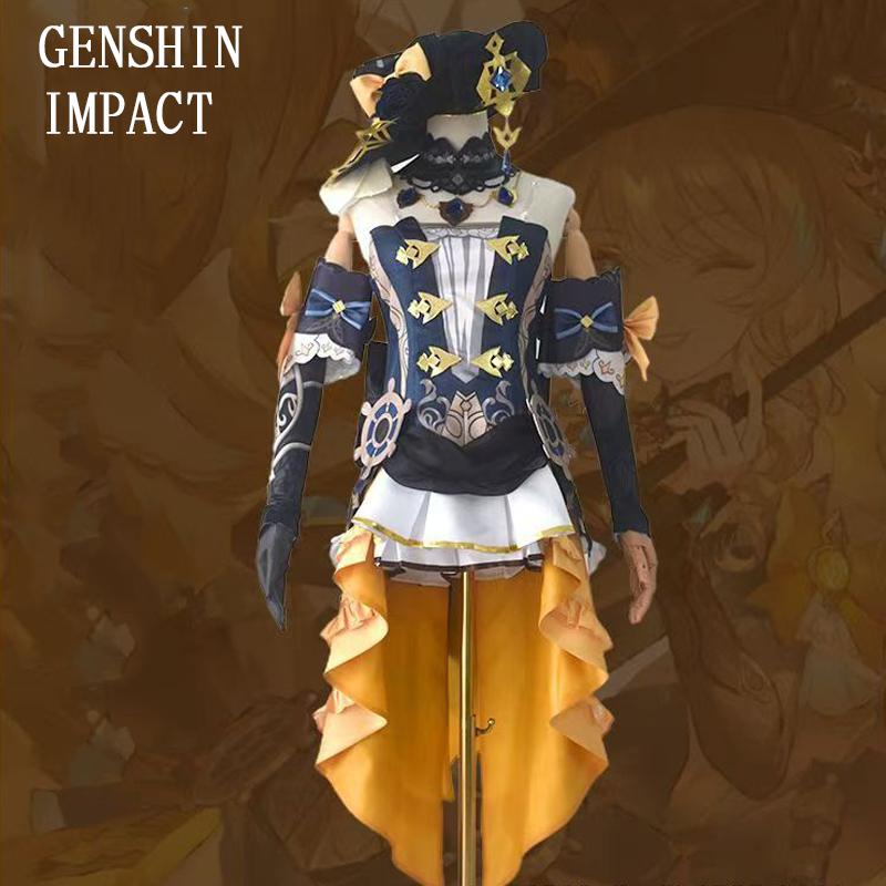 Anime Cosplay Impact Navia Cosplay Dress Uniform Costume Wig Set Halloween Party Outfit for Women Dresses