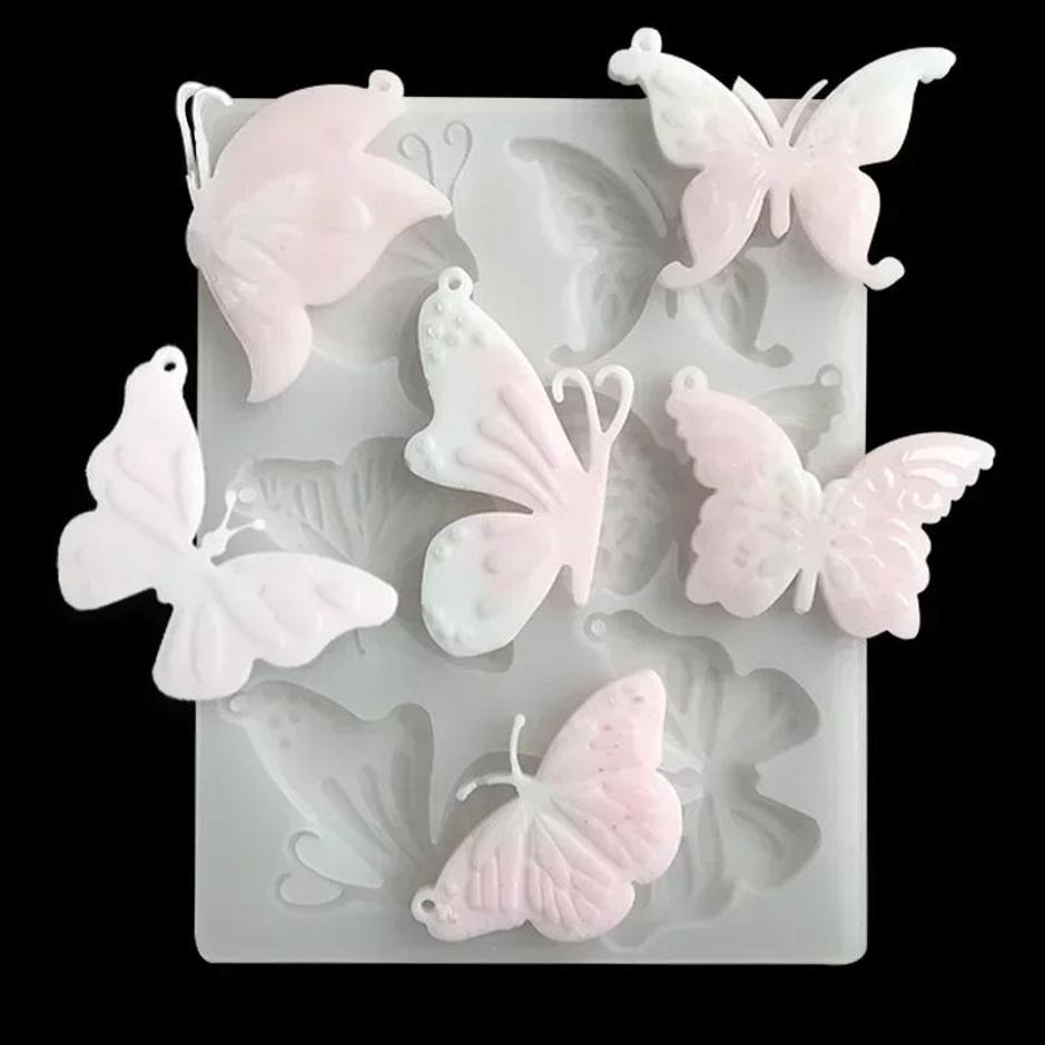 Butterfly Silicone Mold Epoxy Resin DIY Keyrings Eardrop Resin Mold Jewelry Making Crystal Drop Glue Pendant Silicone Mould