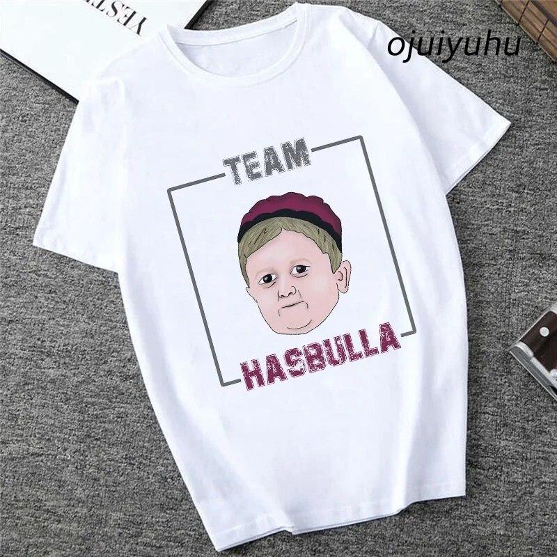 Team Hasbulla Shirt 2024 Damen Kawaii Grafik Hasbulla T-Shirt Unisex Grunge Lustiges Cartoon T-Shirt Mode Niedliche Oberteile Unisex 90er