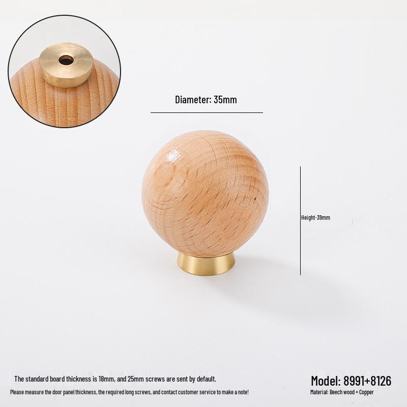 Solid Wood Cartoon Drawer Pull Knob for Children's Room