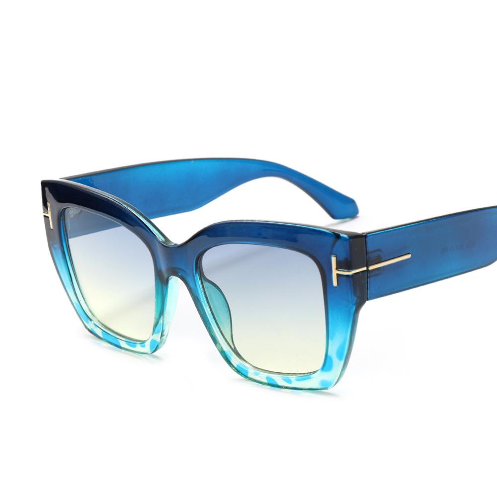Unisex Large Frame T-Decoration Sunglasses 5634 - Slimming and Stylish European & American Design
