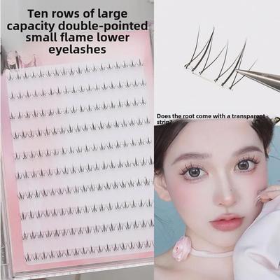 Cilii Inferiori Mici cu Flacără, Autoadezivi, Fără Lipici - Sensibili la Temperatură, Ușor de Aplicat pentru Începători, Super Moi, Cilii False Segmentați