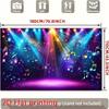 2D Disco Stage Backdrop Glowing Music Notes Birthday Party Photo Background