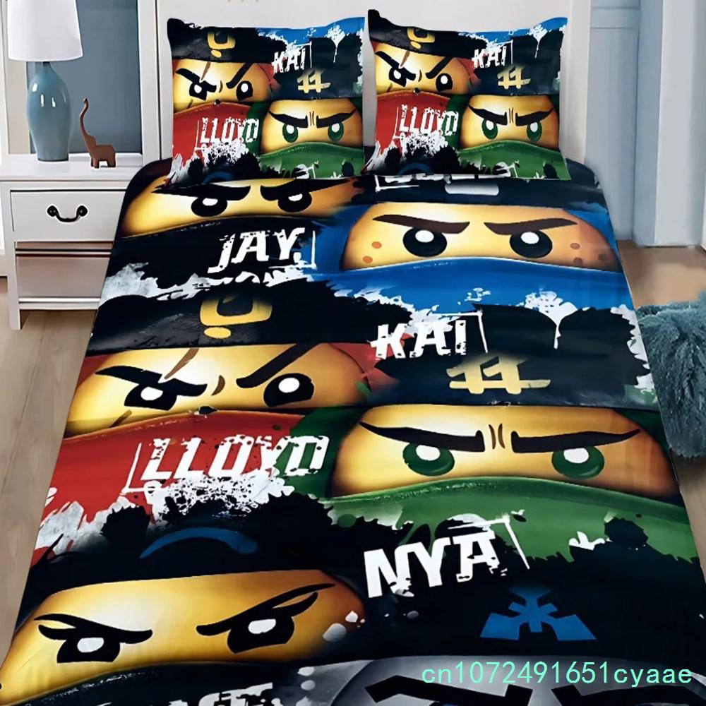 Duvet Cover Cartoon Game Pillowcase Bedding Set Boy Girl Bedroom Decoration Boys-N-ninjagos-Gift Single Double Large Size