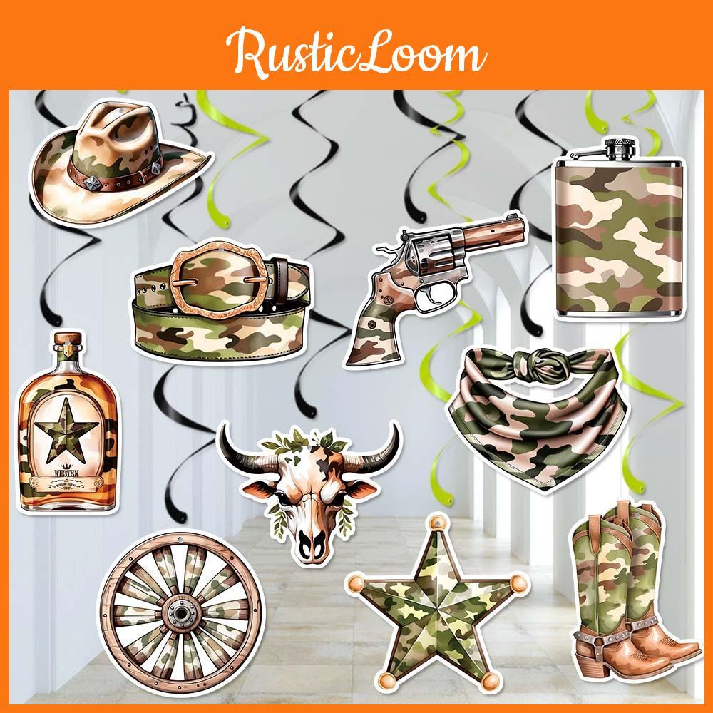 Cowboy Party Western Decorations Paper Spiral Hangings For Birthday Celebrations