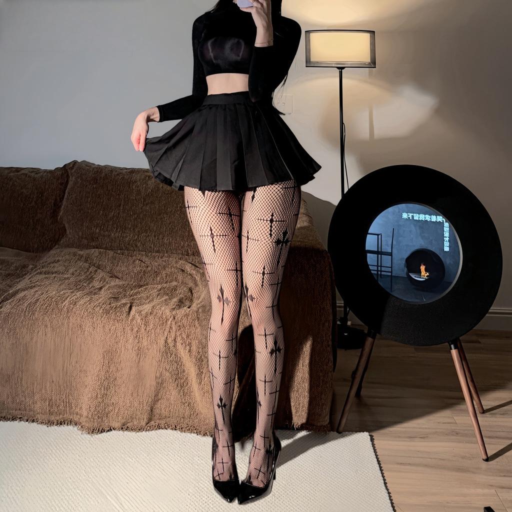 Sex Stockings Sexy One-piece Net Socks Large Size Temptation Pantyhose Pure Desire Wind Cross Jacquard Hollow Net Socks Sao