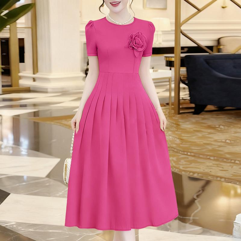 ZANZEA Lässiges Sommerkleid mit Rundhalsausschnitt und kurzen Ärmeln für Damen