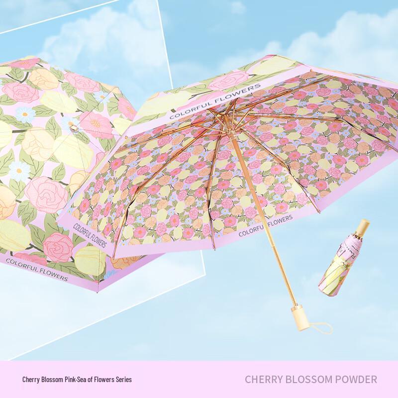 Maydu Three-Fold Dual-Use Sun & Rain Umbrella