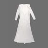 White High-Neck Long-Sleeve Formal Dress with Artistic Chest Decoration