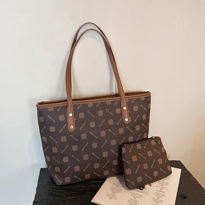 Nova bolsa feminina estampada texturizada de grande capacidade para o dia a dia, bolsa tote grande texturizada feminina moderna