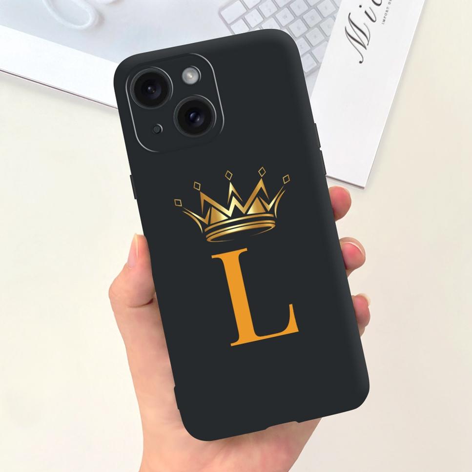 For Apple iPhone 15 15Pro 5G Case Fashion Letter Flower Luxury Crown Soft Silicone Cover For iPhone15+ 15Plus 15 Pro Max Bumper