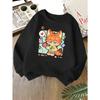 Kids Unisex Crewneck Sweatshirt, Cute Cartoon Fox Nick Rabbit Heart Print Long Sleeve Pullover, Soft Kids Sweatshirt For Boys Girls Over 4 Years Old