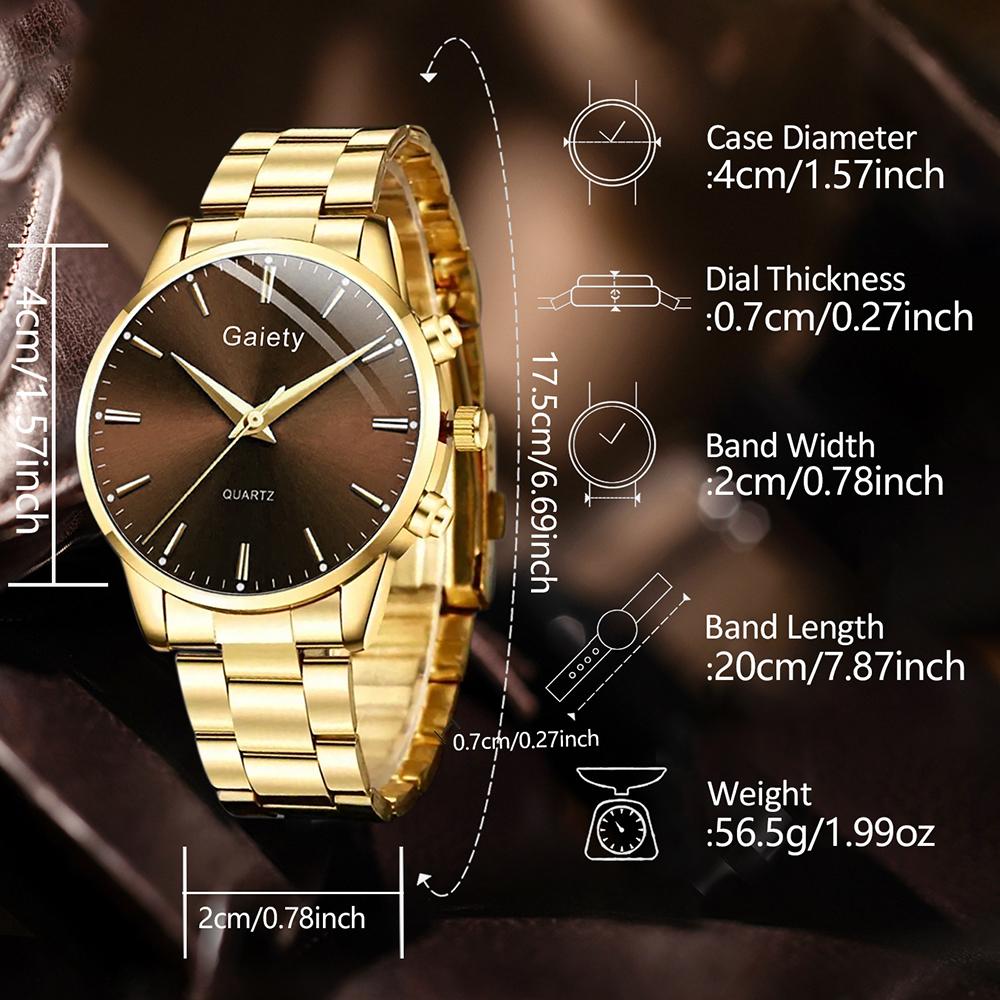 2/4PCS Business Men's Watch Set Trendy Fashion Simple Quartz Watch Jewelry Set Suitable for Daily Clothing Matching Perfect Gift