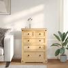 VidaXL Commode Corona 92x48x114 cm bois massif de pin, commode à tiroirs, classeur, armoire à tiroirs, armoire de rangement, 4005674