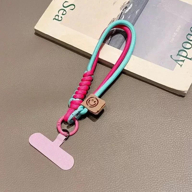 Phone Lanyard Wrist Strap Woven Phone Lanyard Creative Keychain Hanging Rope Anti-lost Security Wristband Universal Short Rope