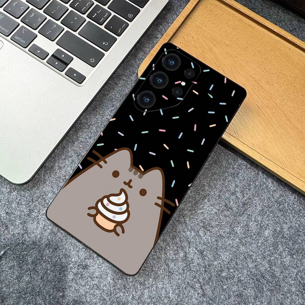 

Anime Cartoon P-Pusheens cat Phone Case For Samsung S 24 fe 25 Ultra plus 30 22 23 24 22 20 lite 21 Ultra 5G Fundas Samsung S21