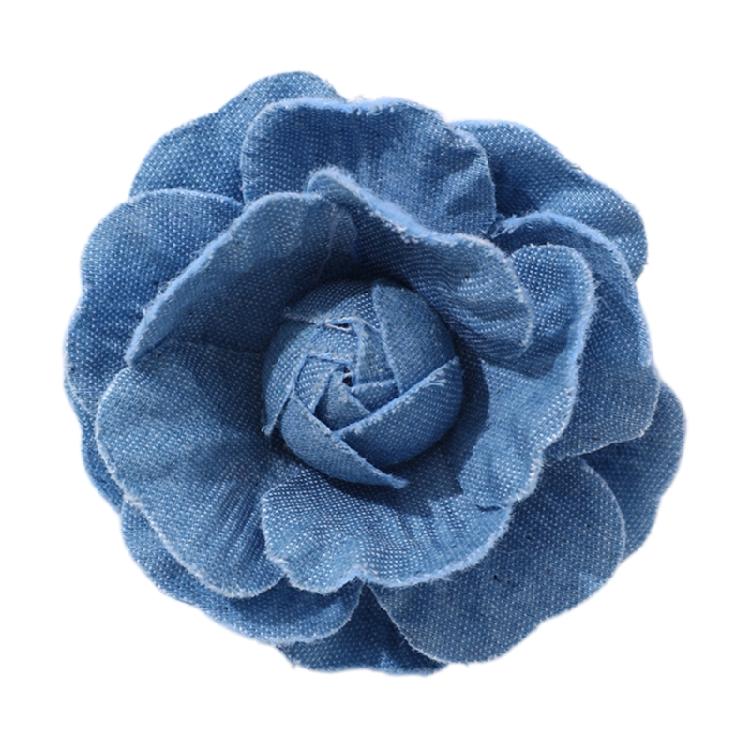 

Camellia Lapel Pin Versatile Denims Flower Shape Breastpin Accessory Brooch Pin S
