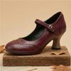 Dames hoge hakken lente en zomer nieuwe dunne hak retro gesp lichte mond enkele schoenen grote maat lage schoenen