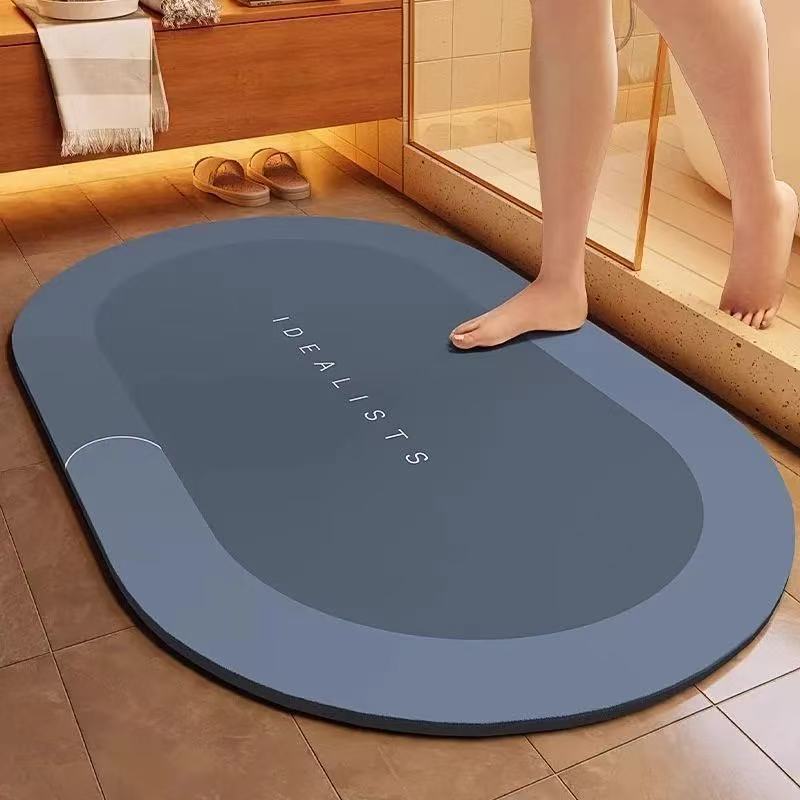 Ultra-Absorbent Quick-Dry Bath Mat- Soft, Non-Slip Diatom Mud Design for Shower, Bathtub& Door, Perfect Home Decor Accessory