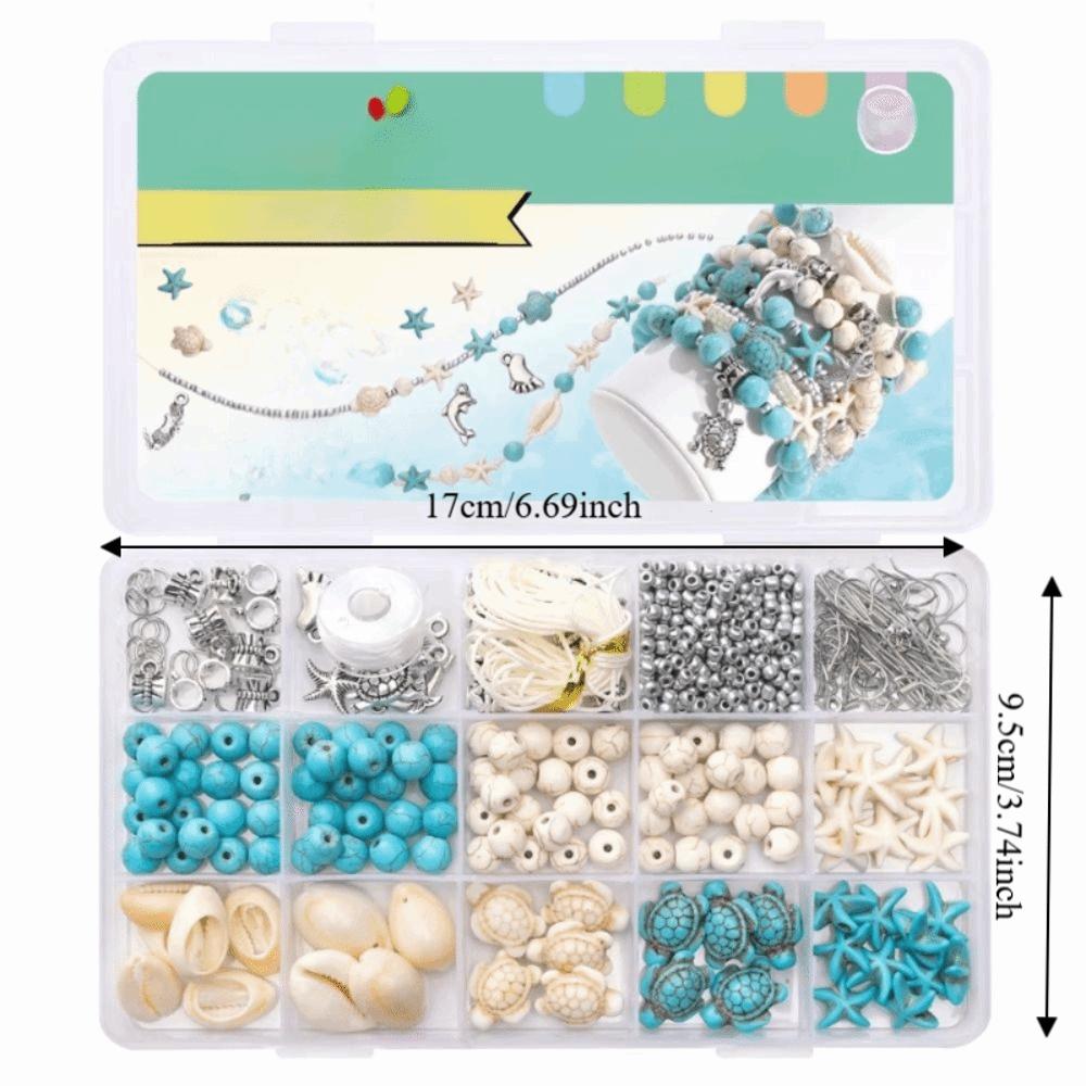 Kit per la Creazione di Gioielli Fai da Te Ispirato all'Oceano Kit per la Creazione di Braccialetti con Perline Multicolore Creazione di Gioielli