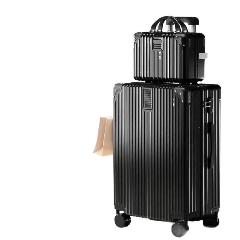 Women's Large Capacity Retro Travel Trolley Case with Password Lock - Durable Suitcase for Students