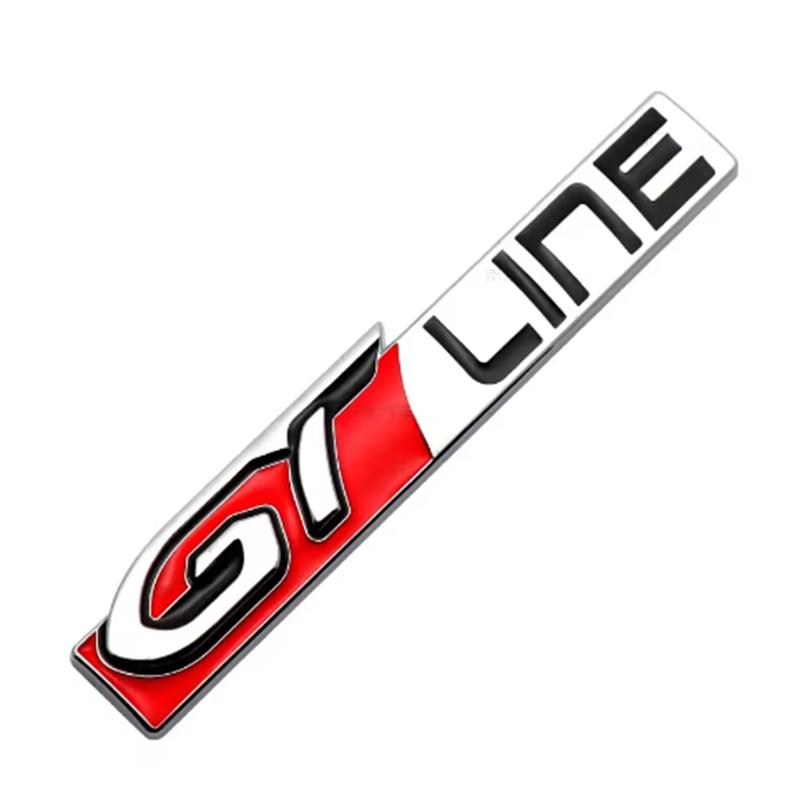 UHHA5 Car Fender Metal Sticker Rear Trunk Badge Emblem For Peugeot GTI GT GTline GT RCZ 406 405 205 3008 206 208 408 508 407 107 307