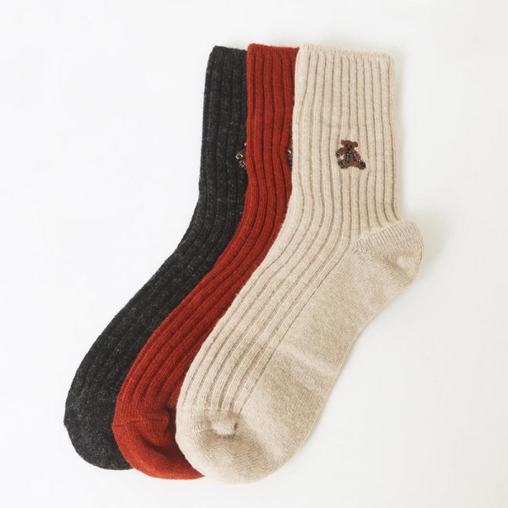 DakS Women S Long SockS Set 3 pairS With DakS Bear Embroidery Single option
