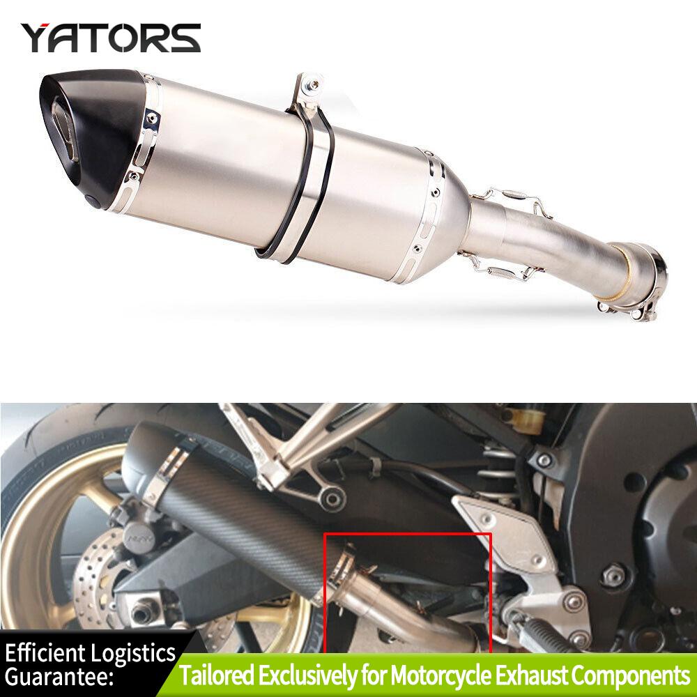 Exhaust Systems Slip For Yamaha FZ1 2006-2015 Exhaust Tips 470mm Mid Link Pipe Modified System Exhausts Pipes