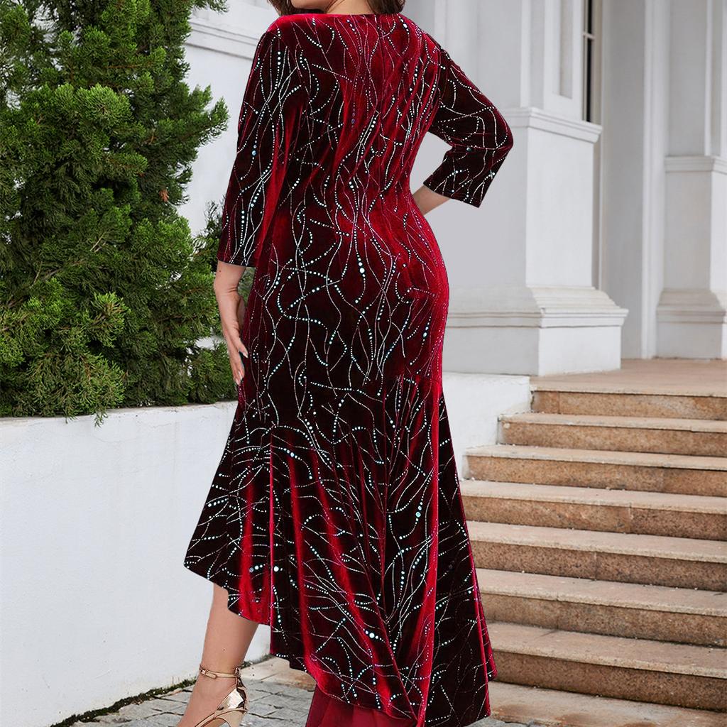 Women's Fashion Summer Spring Stripe Print Print Long Sleeve O-Neck High Waist Casual Dresses