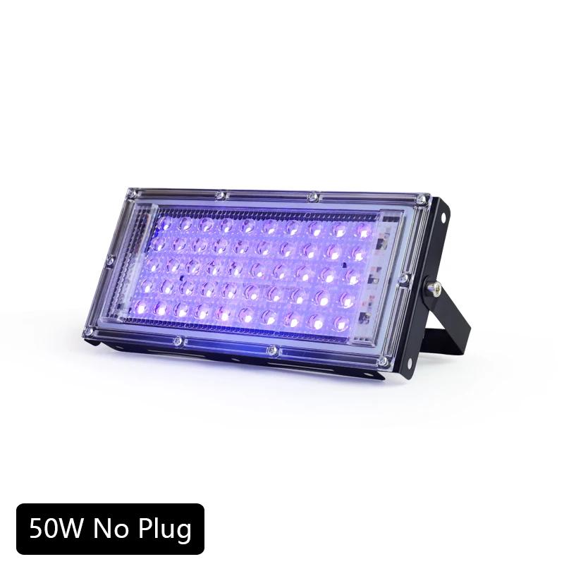 

Professional 50W 100W UV FloodLight 395nm 400nm Waterproof AC220V Ultraviolet Fluorescent Stage Lamp Disco Party LED Stage Light 50W no plug