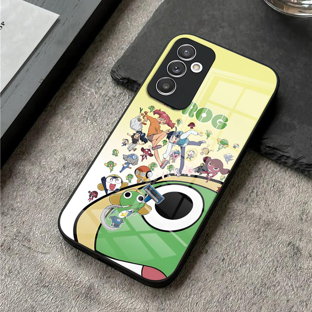 Keroro Frog Cool Gunsou Phone Case For S24 Ultra Samsung S23 S22 S20 Fe S21 Plus Galaxy A54 A34 A24 A53 A16 Glass Cover