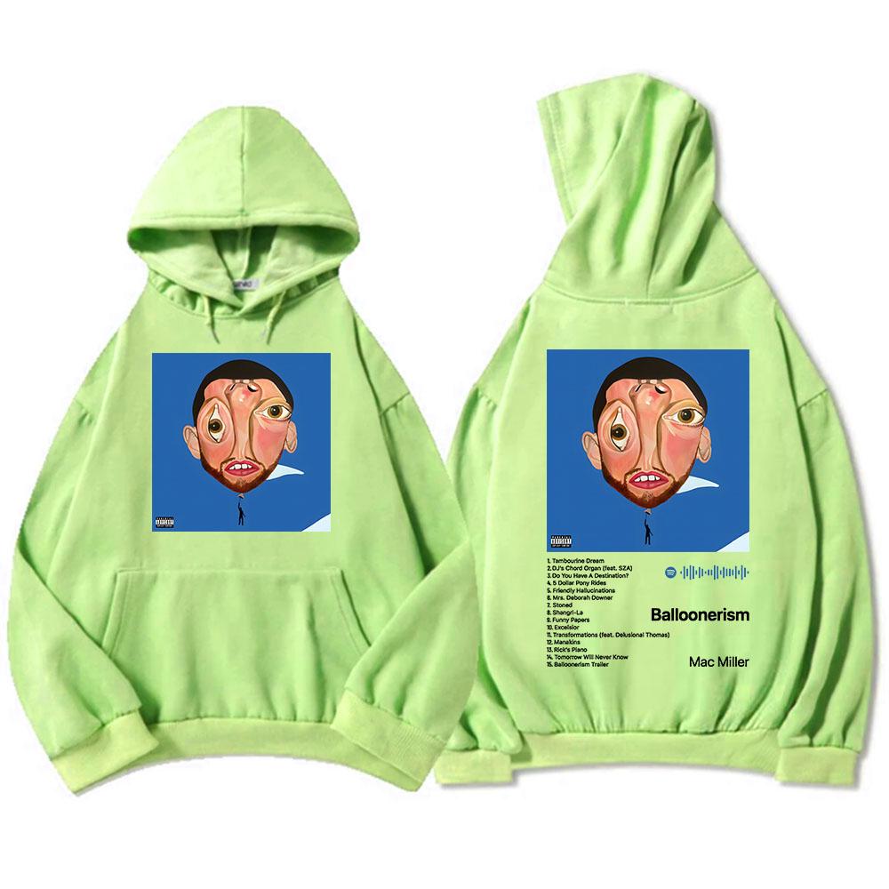 Macc Miller Balloonerism Album 2025 Hoodies Lustiger Cartoon-Grafikdruck Sweatshirt für Herren/Damen Langarm-Kapuzenpullover