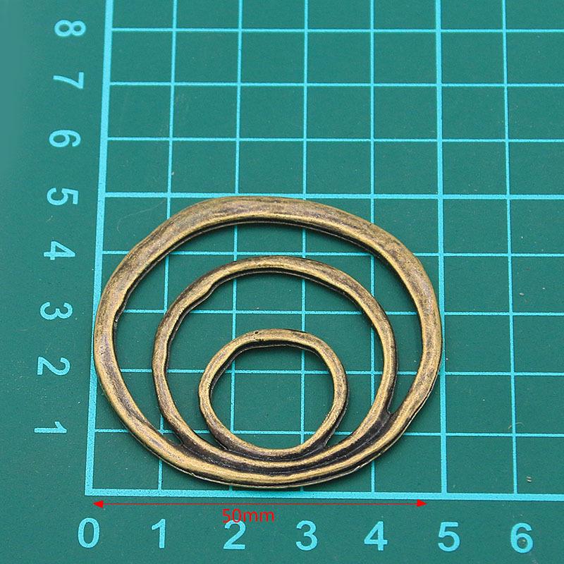 50mm Alloy Geometric Circle Pendants – 2 Colors DIY Jewelry & Bag Charms