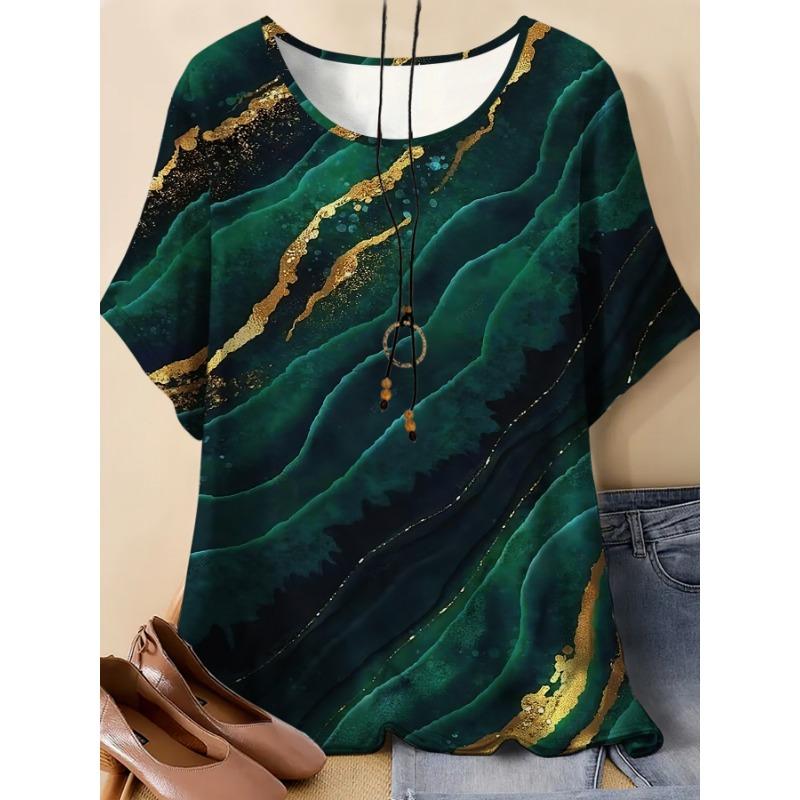 Plus size spring and summer new women s short sleeve tops S