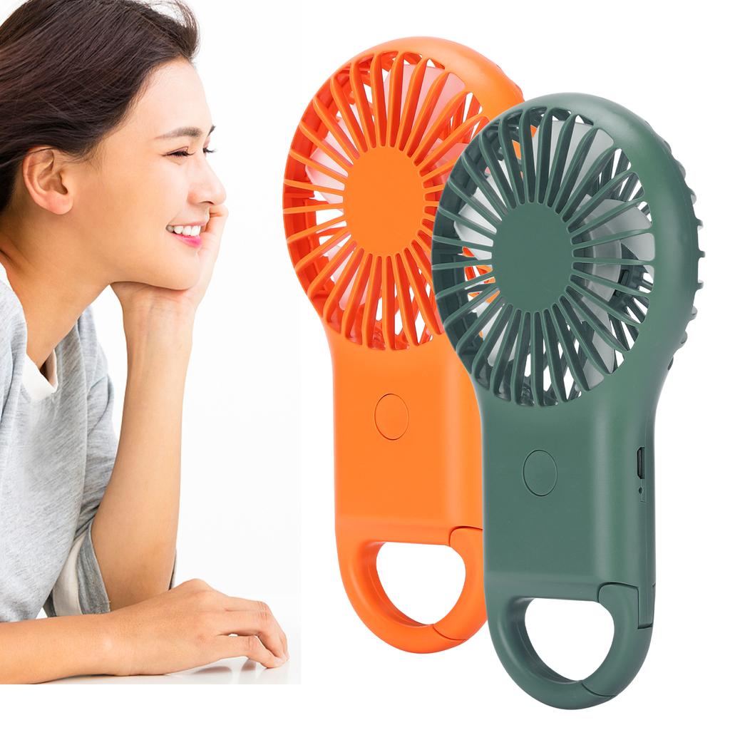 USB Charging Handheld Portable Fan 3 Speed Adjustable Mini Fashionable Carabiner Fan