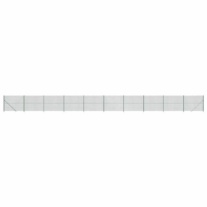 Clôture en mailles de chaîne - Clôture à mailles losangées avec bride - Vert - Acier galvanisé PVC - 1,8 x 25 m