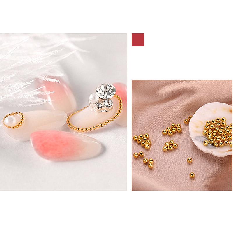 Nail Art Stahlkugel Kaviar 6 Fächer Gold- und Silberperlen Nail Art Dekoration Nail Art Zubehör