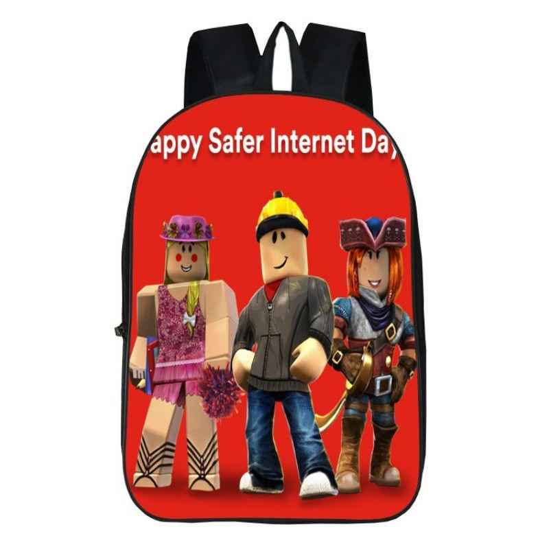 Roblox Pattern Kids School Backpack With Large Capacity And Durable Polyester Material
