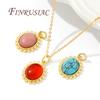 18K Real Gold Plated Brass with Stone Charms Pendants For Necklace Charms For Jewelry Making Supplies DIY Earring Accessories