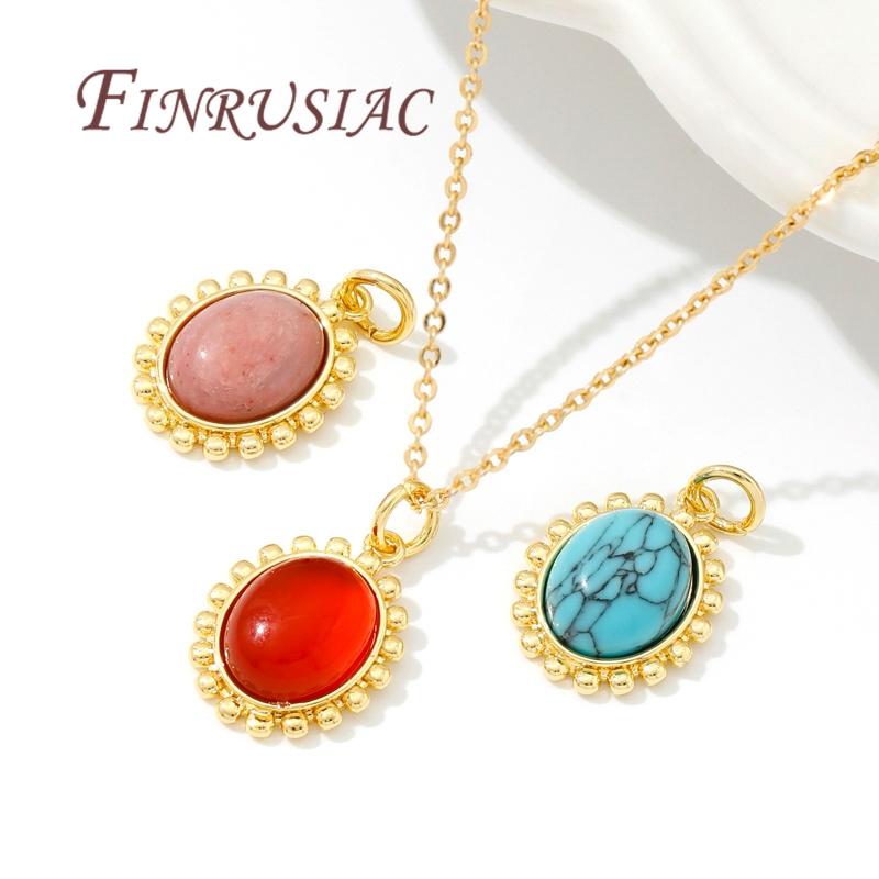 18K Real Gold Plated Brass with Stone Charms Pendants For Necklace Charms For Jewelry Making Supplies DIY Earring Accessories