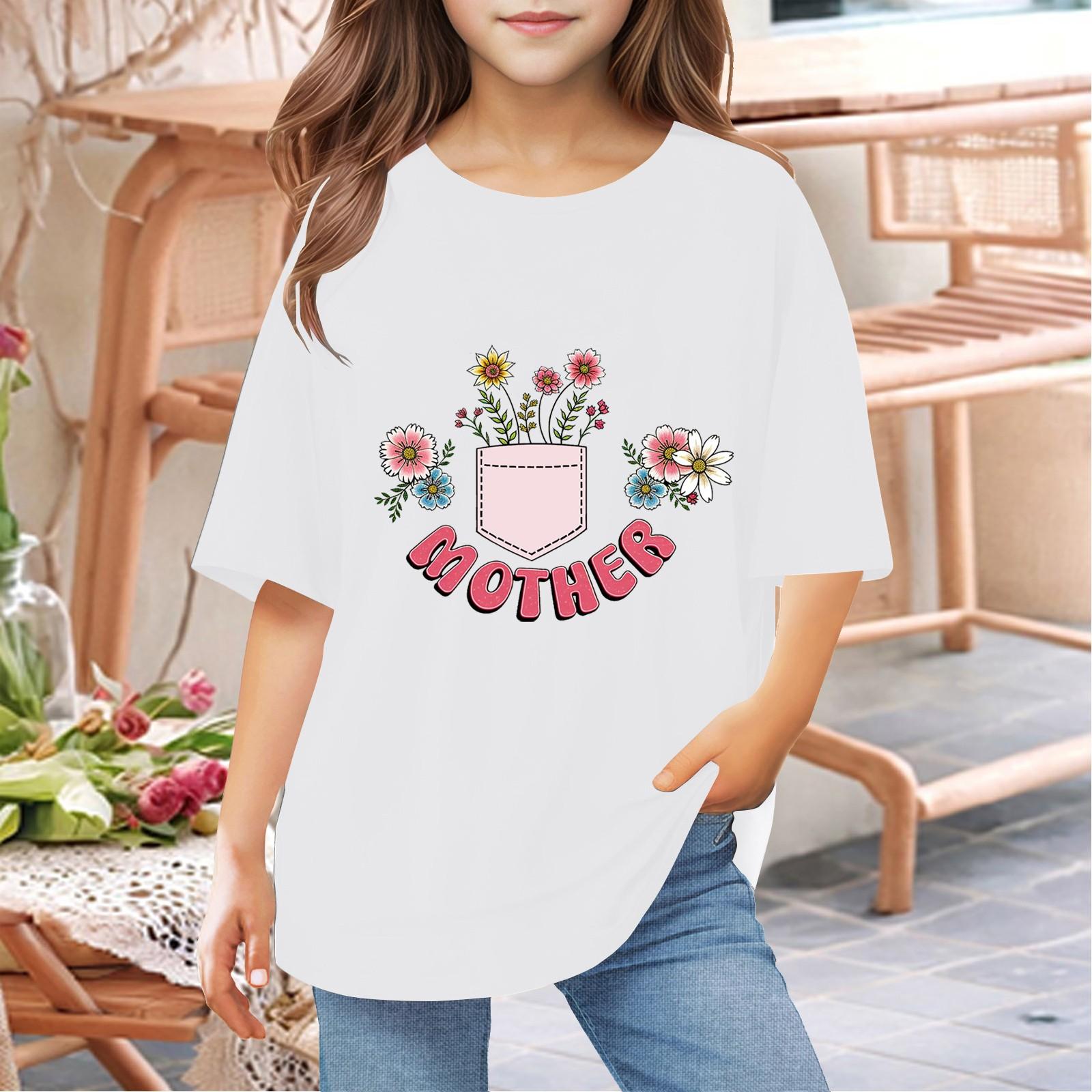 

Футболки для малышей, девочек и мальчиков, детские футболки с короткими рукавами и принтом для мальчиков и девочек 1-12 лет 130 белый