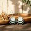 European and American popular hand-painted three-layer round cake earrings Bohemian women's temperament versatile earrings