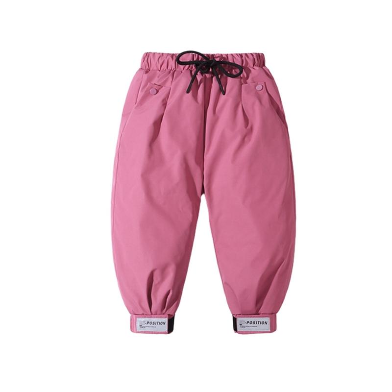 2-7 Years Kids Warm Drawstring Pants Adjustable Cuffs Windproof Pants