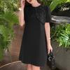 ZANZEA Women Casual Patchwork Round Neck Summer Short Sleeve Dress