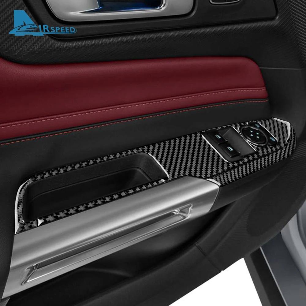 For Ford Mustang Dark Horse EcoBoost GT S650 2024 2025 2026 2027 Real Soft Carbon Fiber Sticker Car Door Window Button Trim