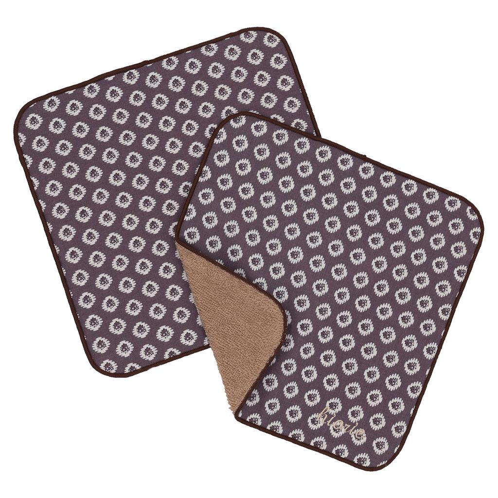 hiorie Handkerchief Floral Gauze Made in Set of Geometric Charcoal Towels, Towels, Japan, Thin, Quick-Drying, 2,