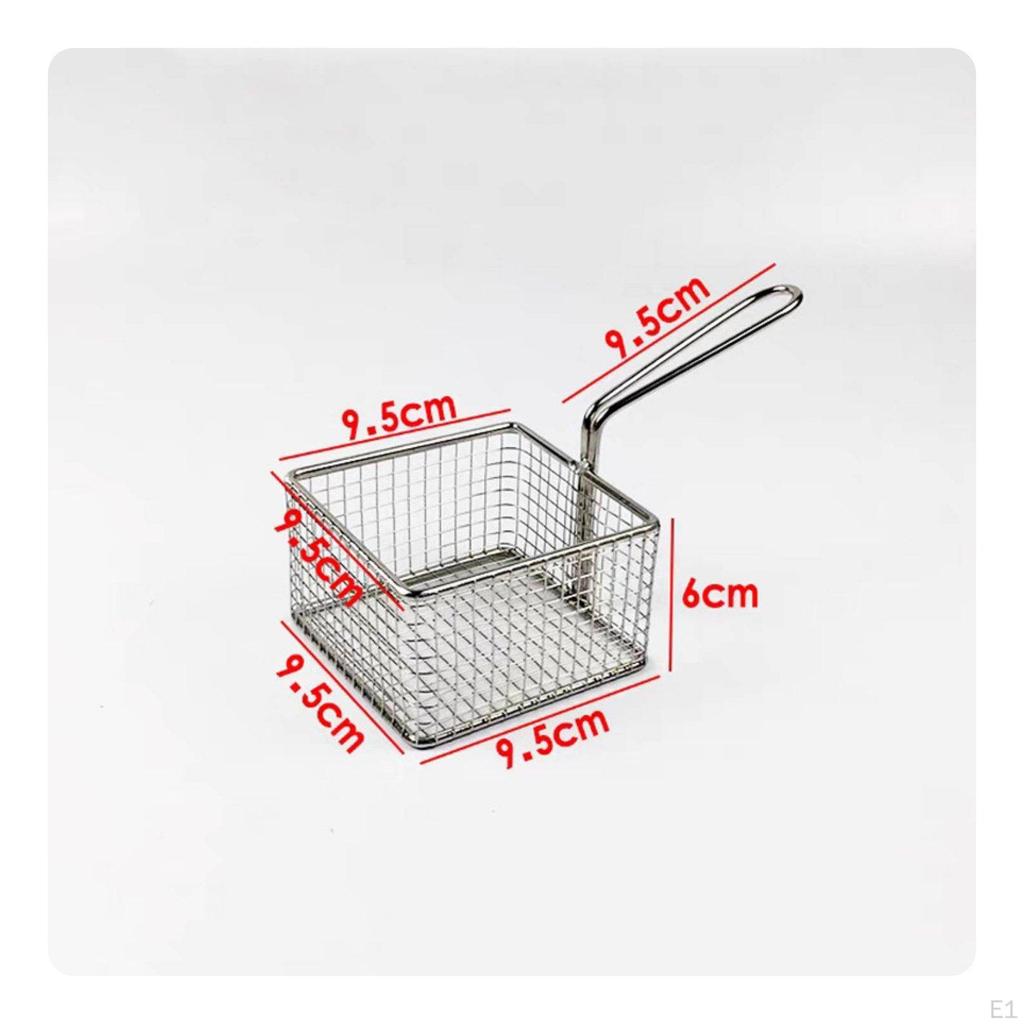Mini Fry Basket Restaurant Design French Serving Rustproof Kitchenware for Chefs, Home